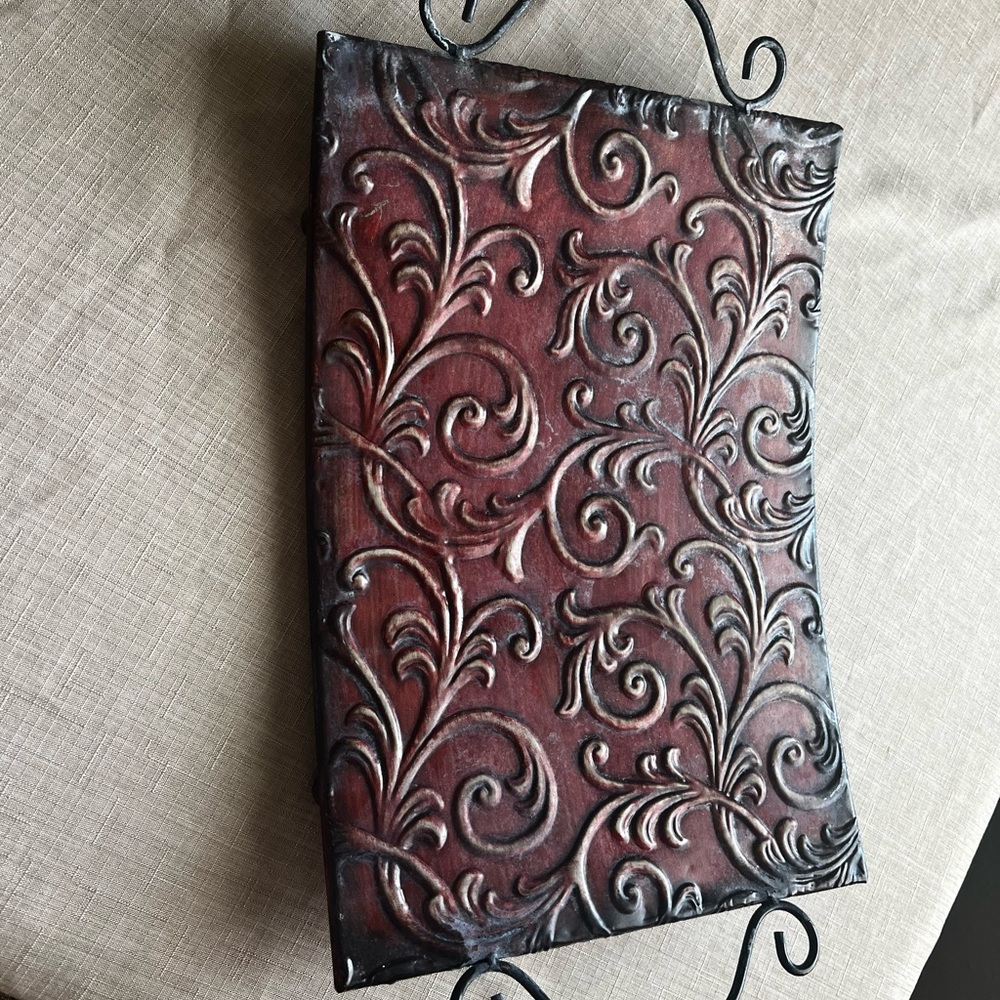 Decorative Red and Black Metal Wall Art